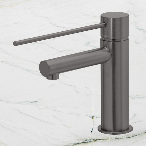 Phoenix Vivid Slimline Basin Mixer with Extended Lever Brushed Carbon Lead Free