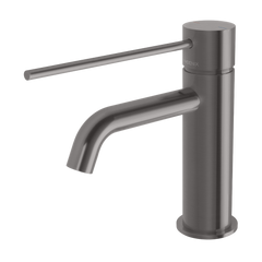 Phoenix Vivid Slimline Basin Mixer Curved Outlet with Extended Lever Brushed Carbon Lead Free