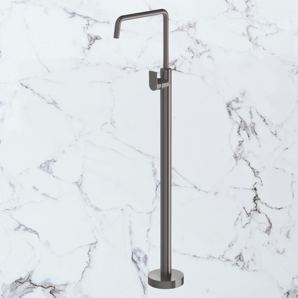 Phoenix Mekko Floor Mounted Bath Mixer Brushed Carbon