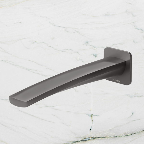 Phoenix Mekko Wall Basin Outlet 200mm Lead Free Brushed Carbon