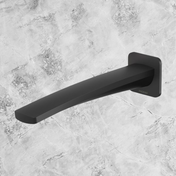 Phoenix Mekko Wall Bath Outlet 200mm Matte Black