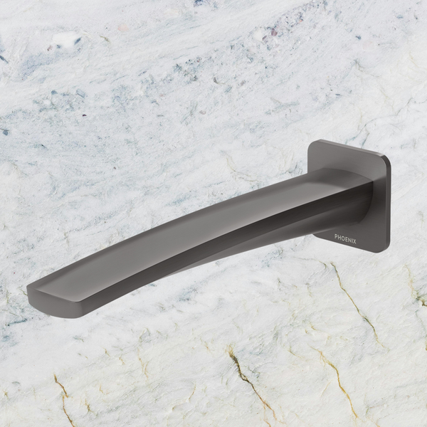 Phoenix Mekko Wall Bath Outlet 200mm Lead Free Brushed Carbon