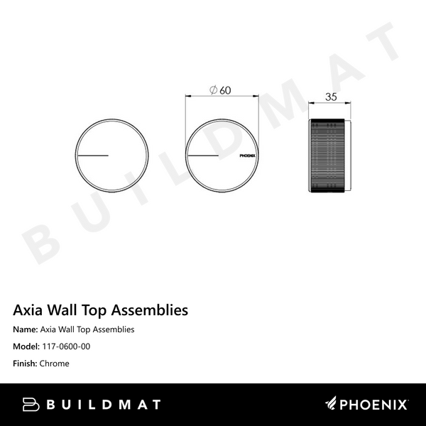 Phoenix Axia Wall Top Assemblies Chrome