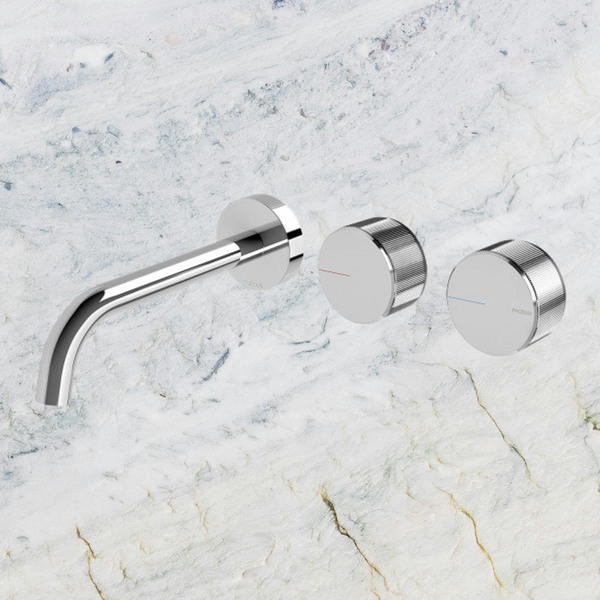 Phoenix Axia Wall Basin / Bath Curved Outlet Hostess Set 180mm  Chrome