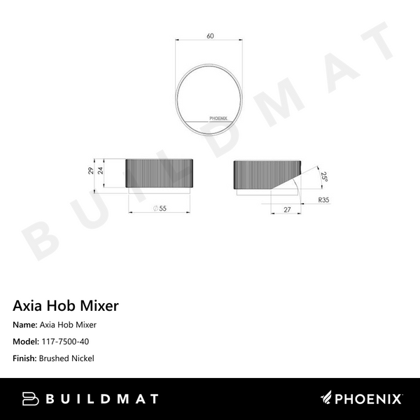 Phoenix Axia Hob Mixer Brushed Nickel