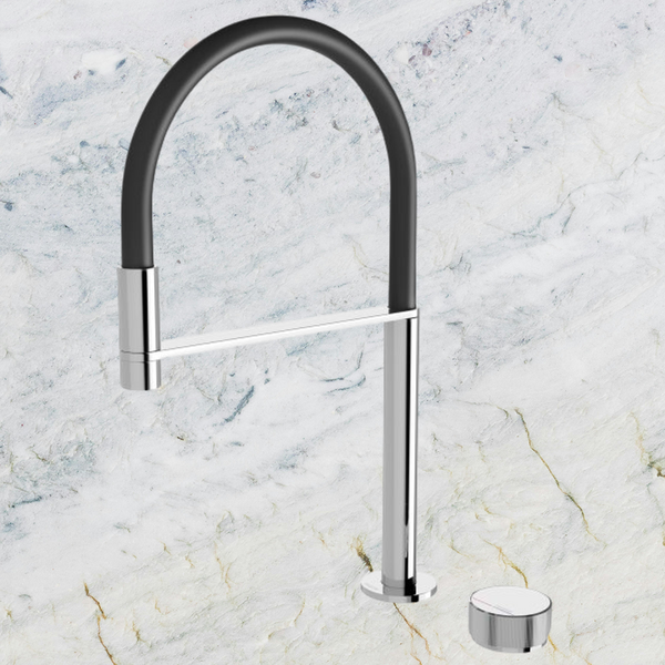 Phoenix Axia Chrome Hob Sink Mixer Set Flexible Hose 230mm