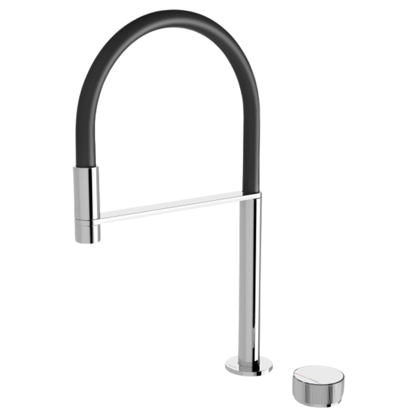 Phoenix Axia Chrome Hob Sink Mixer Set Flexible Hose 230mm