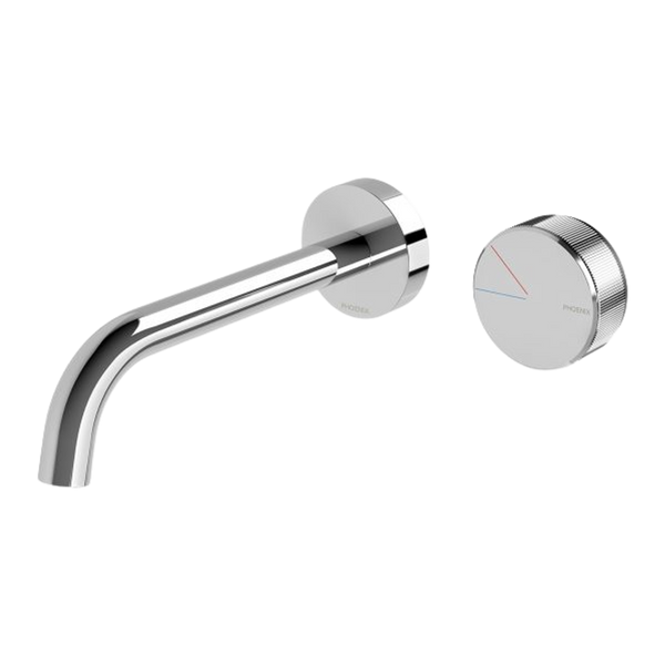 Phoenix Axia Wall Basin/Bath Curved Outlet Mixer Set 180mm  Chrome