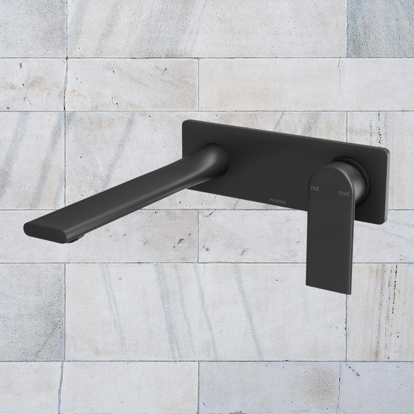 Phoenix Teel SwitchMix Wall Basin / Bath Mixer Set 200mm Fit-Off Kit Lead Free Matte Black