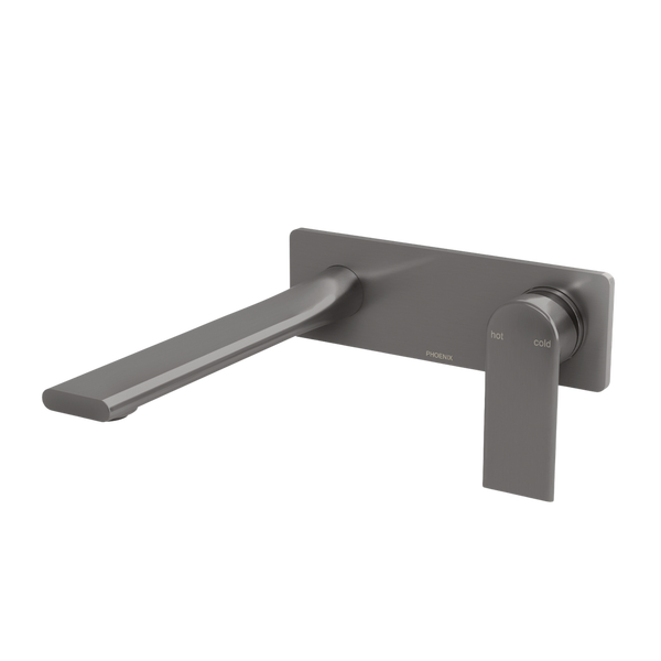 Phoenix Teel SwitchMix Wall Basin / Bath Mixer Set 200mm Brushed Carbon (Complete Kit)