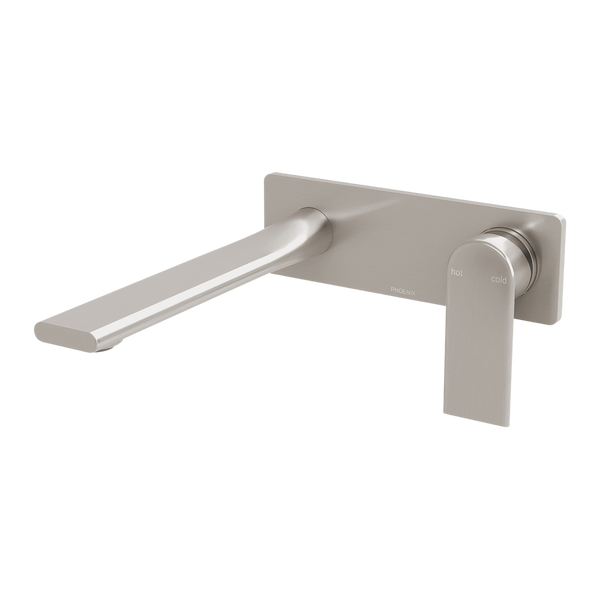 Phoenix Teel SwitchMix Wall Basin / Bath Mixer Set 200mm Fit-Off Kit Lead Free Brushed Nickel