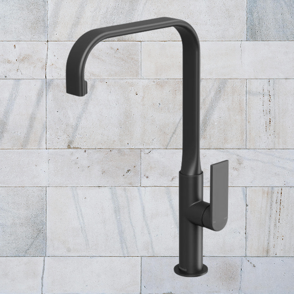 Phoenix Teel Sink Mixer 200mm Squareline Matte Black