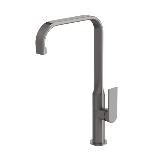 Phoenix Teel Sink Mixer 200mm Squareline Brushed Carbon