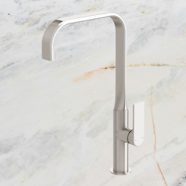 Phoenix Teel Sink Mixer 200mm Squareline Brushed Nickel