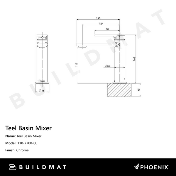 Phoenix Teel Basin Mixer Chrome