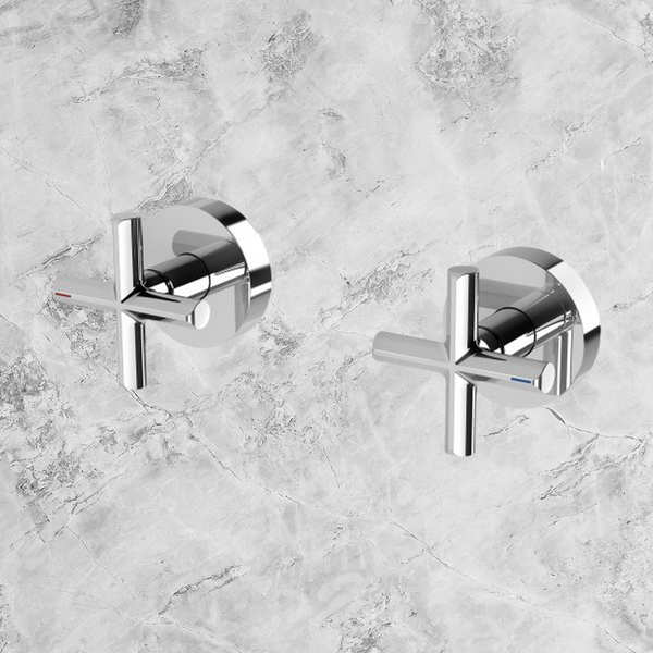 Phoenix Vivid Slimline Plus Wall Top Assemblies 15mm Extended Spindles Chrome