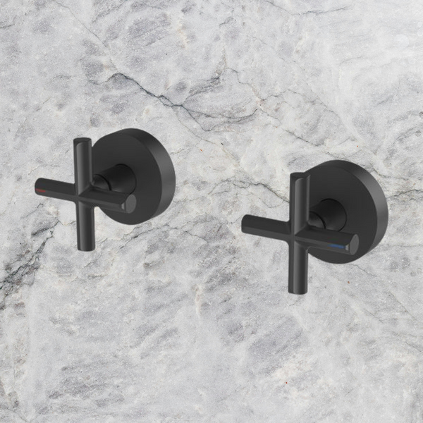 Phoenix Vivid Slimline Plus Wall Top Assemblies 15mm Extended Spindles Matte Black