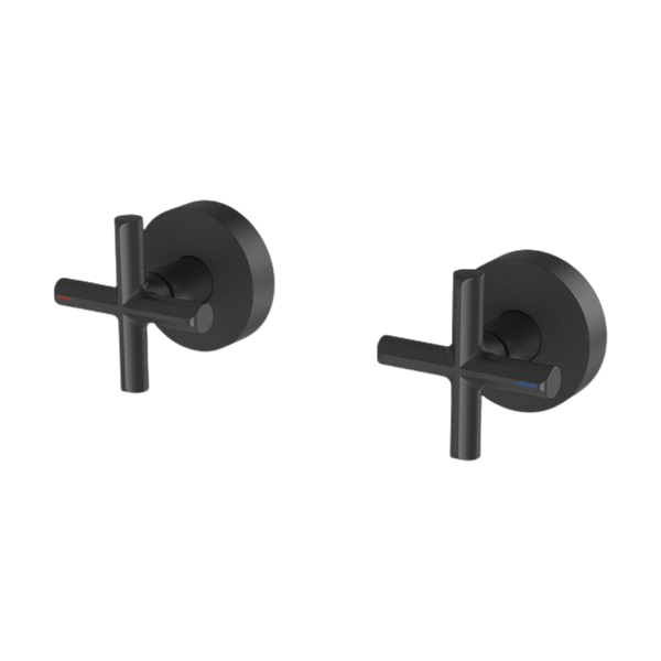 Phoenix Vivid Slimline Plus Wall Top Assemblies 15mm Extended Spindles Matte Black