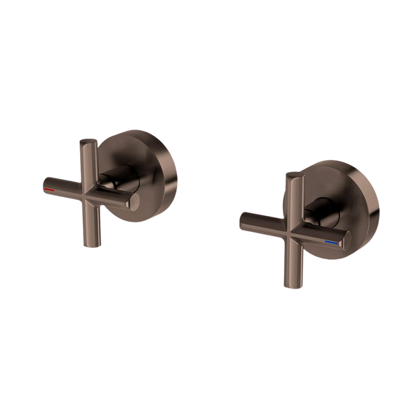 Phoenix Vivid Slimline Plus Wall Top Assemblies 15mm Extended Spindles Brushed Bronze Lead Free