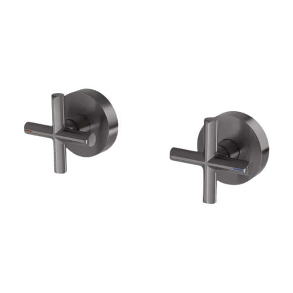 Phoenix Vivid Slimline Plus Wall Top Assemblies 15mm Extended Spindles Brushed Carbon