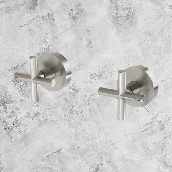 Phoenix Vivid Slimline Plus Wall Top Assemblies 15mm Extended Spindles Lead Free Brushed Nickel