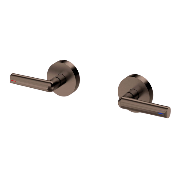 Phoenix Vivid Slimline Plus Lever Wall Top Assemblies 15mm Extended Spindles Brushed Bronze Lead Free