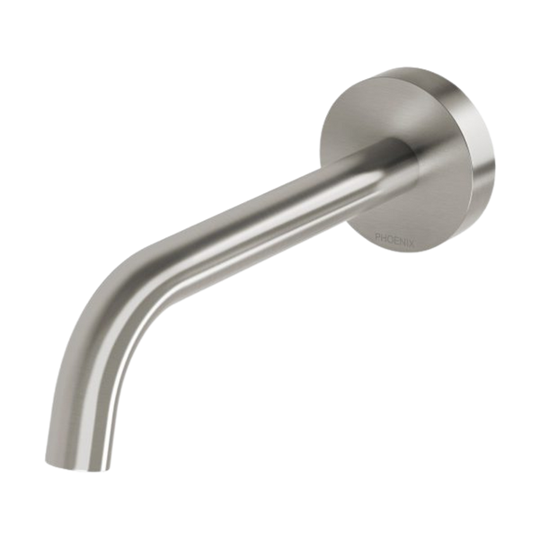 Phoenix Vivid Slimline Plus Wall Basin / Bath Outlet 180mm Brushed Nickel