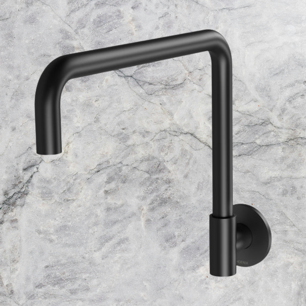 Phoenix Vivid Slimline Plus Wall Sink Outlet 240mm Squareline  Matte Black