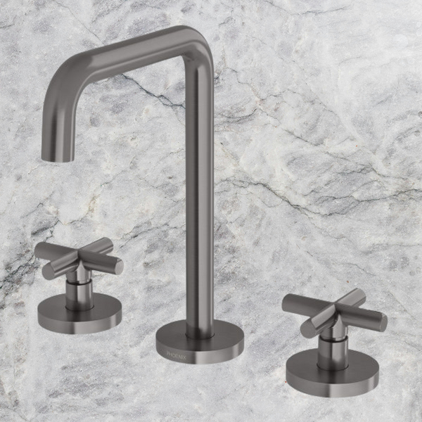 Phoenix Vivid Slimline Plus Basin Set Brushed Carbon