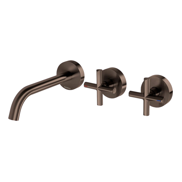 Phoenix Vivid Slimline Plus Wall Basin/Bath Hostess Set 180mm Outlet Brushed Bronze Lead Free