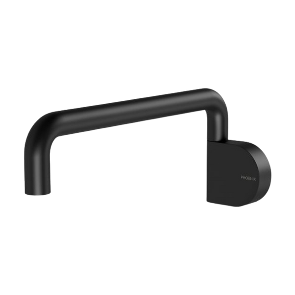 Phoenix Designer Swivel Bath Outlet 230mm Round Matte Black