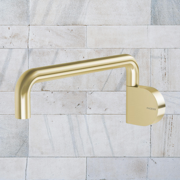 Phoenix Designer Swivel Bath Outlet 230mm Round Brushed Gold