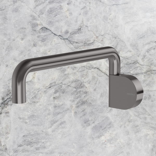 Phoenix Designer Swivel Bath Outlet 230mm Round Brushed Carbon