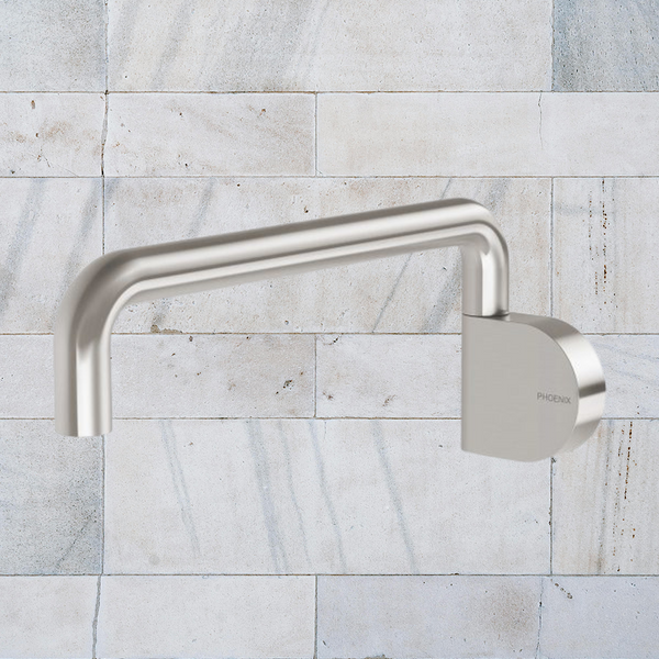 Phoenix Designer Swivel Bath Outlet 230mm Round Brushed Nickel