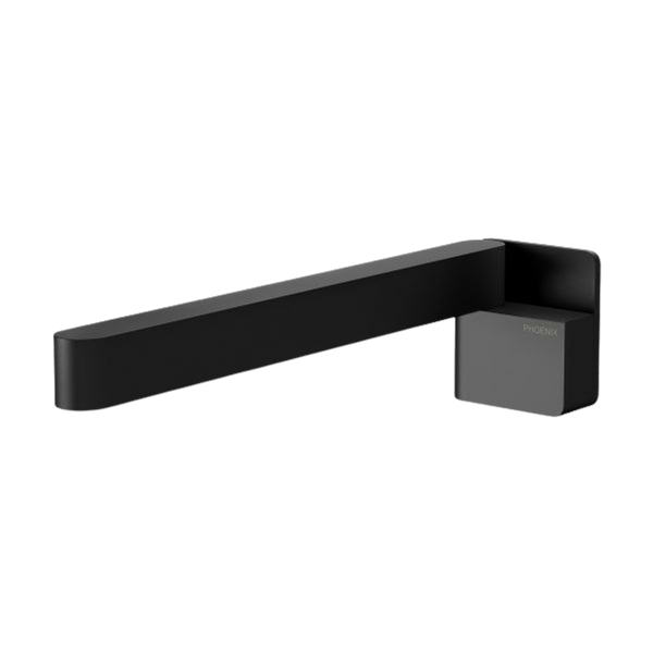 Phoenix Designer Swivel Bath Outlet 230mm Square Matte Black