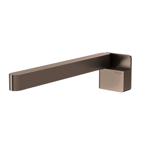 Phoenix Designer Swivel Bath Outlet 230mm Square Brushed Bronze