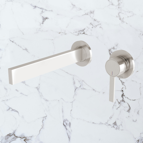 Phoenix Lexi MKII SwitchMix Wall Bath Mixer Set 200mm Fit-Off Kit Brushed Nickel