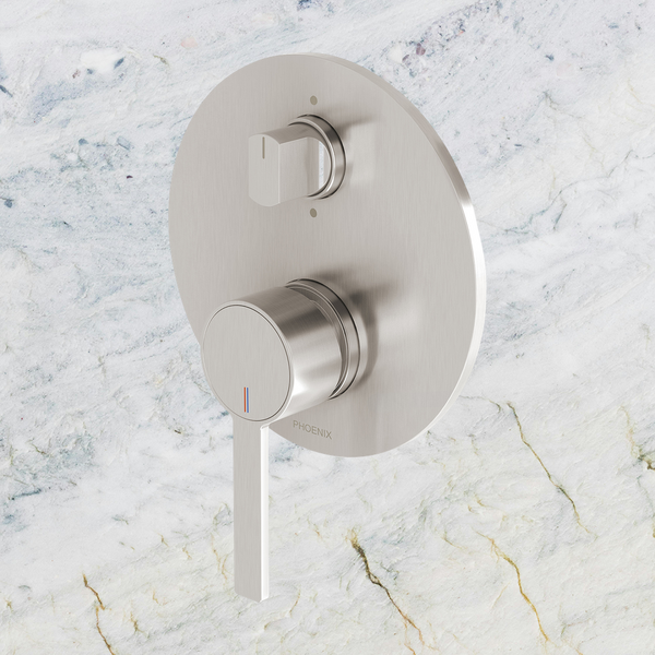 Phoenix Lexi MKII SwitchMix Shower / Bath Diverter Mixer Fit-Off Kit  Brushed Nickel