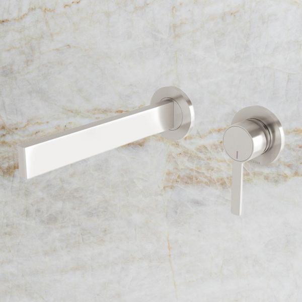 Phoenix Lexi MKII Wall Basin Mixer Set 200mm  Brushed Nickel