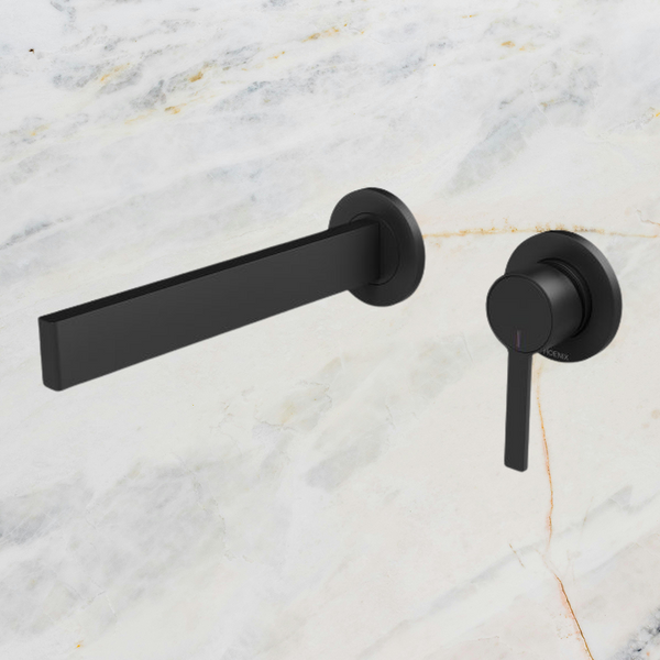 Phoenix Lexi MKII Wall Bath Mixer Set 200mm Matte Black