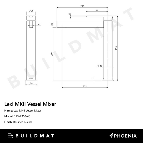 Phoenix Lexi MKII Vessel Mixer Brushed Nickel