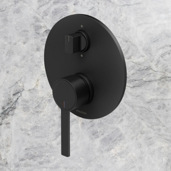 Phoenix Lexi MKII Wall Shower / Bath Diverter Mixer Matte Black