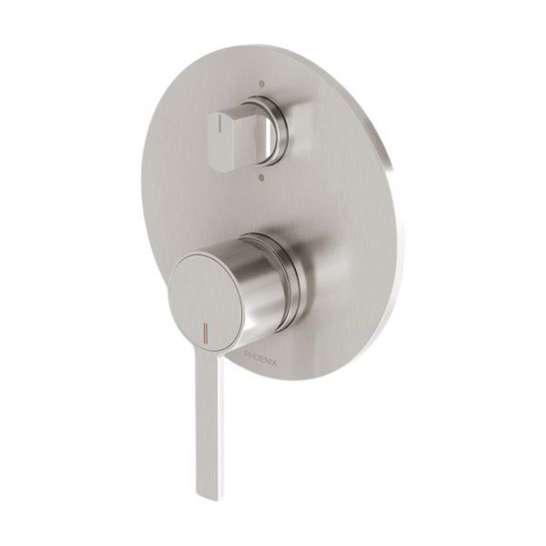 Phoenix Lexi MKII Wall Shower / Bath Diverter Mixer Brushed Nickel