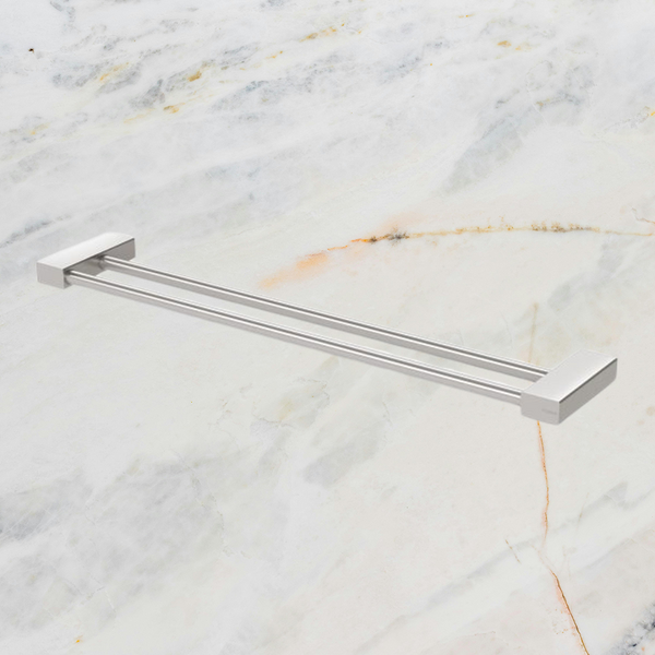 Phoenix Lexi MKII Double Towel Rail 600mm Brushed Nickel