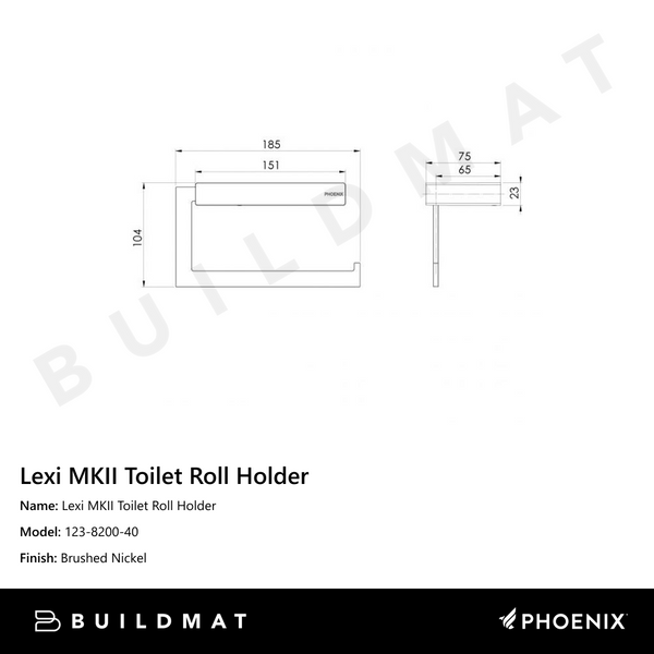 Phoenix Lexi MKII Toilet Roll Holder Brushed Nickel