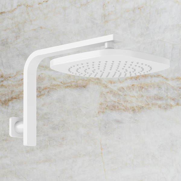 Phoenix Nuage High-Rise Shower Arm & Rose Matte White