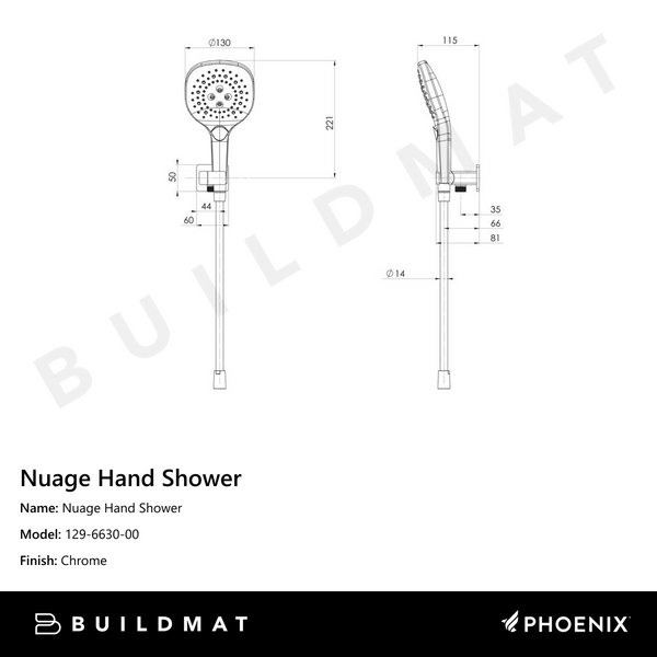 Phoenix Nuage Hand Shower Chrome