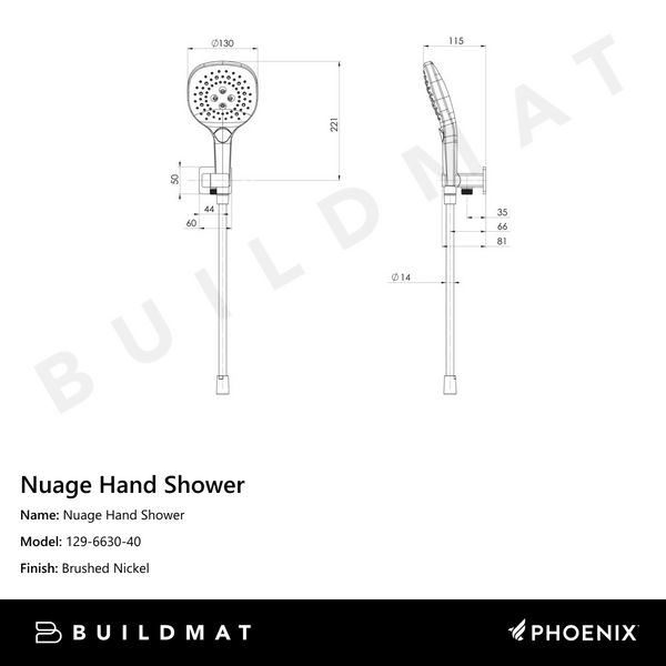 Phoenix Nuage Hand Shower Brushed Nickel
