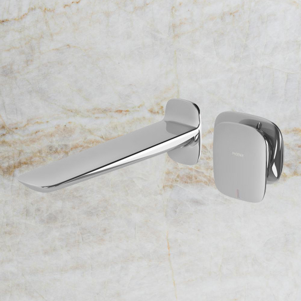 Phoenix Nuage Wall Basin / Bath Mixer Set 200mm Chrome