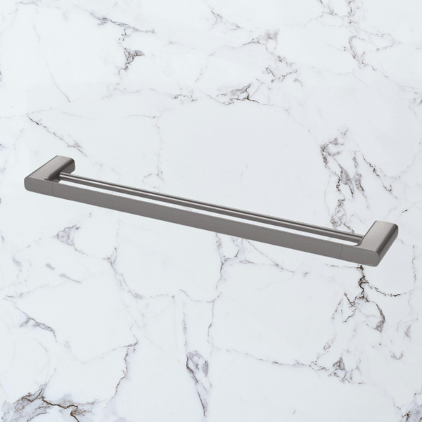 Phoenix Nuage Double Towel Rail 600mm Brushed Carbon